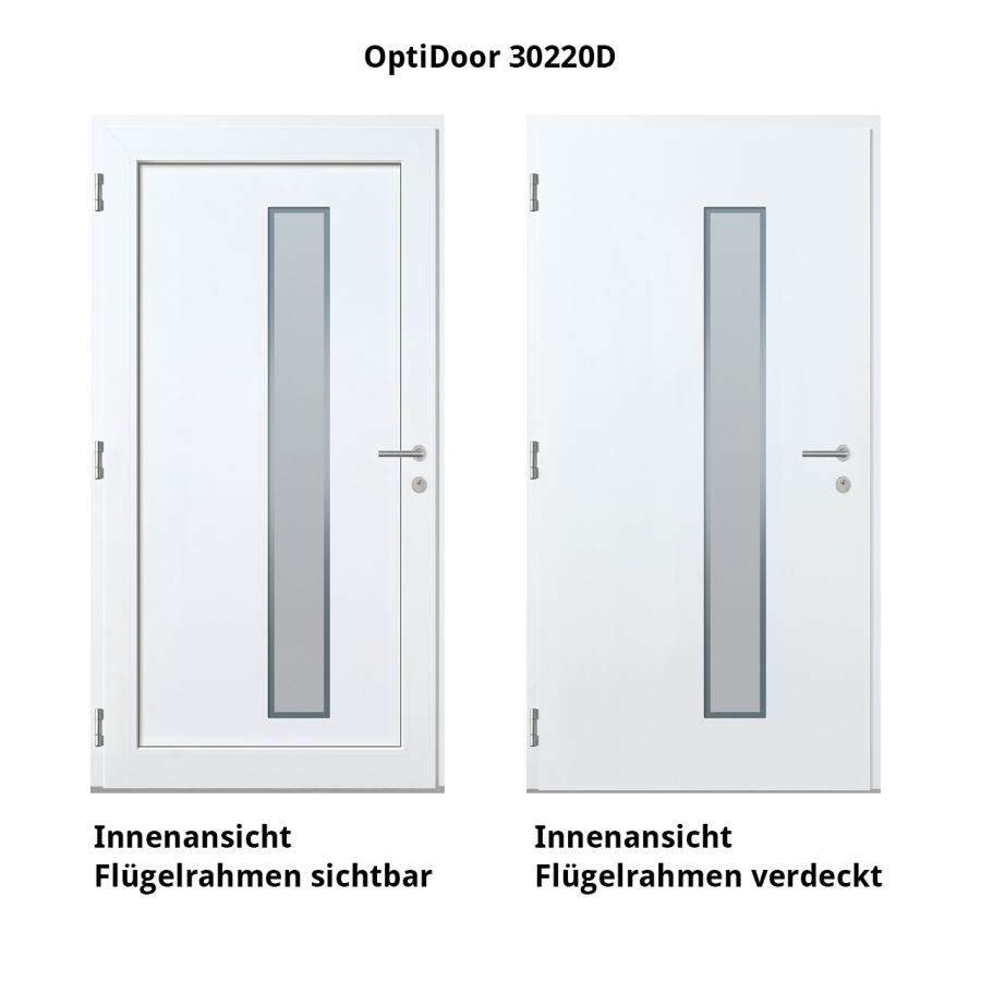 Haustür Aluminium RC2 OptiDoor Design 30220D Tiefschwarz 9005