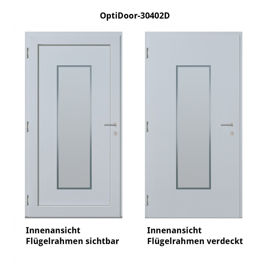 Haustür Aluminium RC2 OptiDoor Design 30402D Weißaluminium 9006