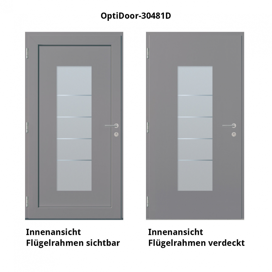 Haustür Aluminium RC2 OptiDoor Design 30481D Graualuminium 9007