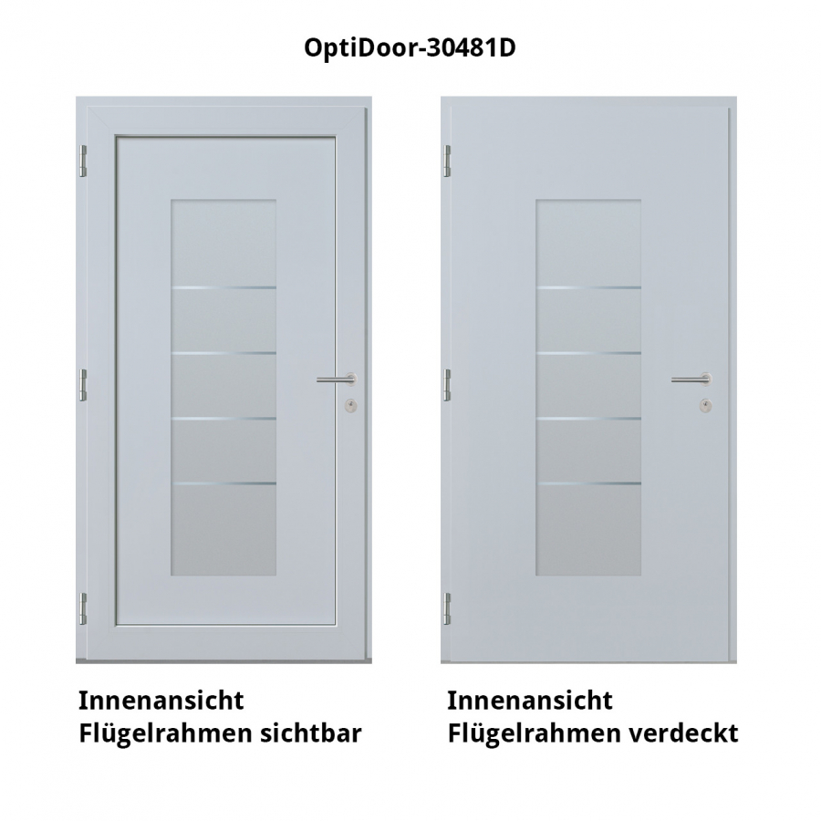 Haustür Aluminium RC2 OptiDoor Design 30481D Weißaluminium 9006