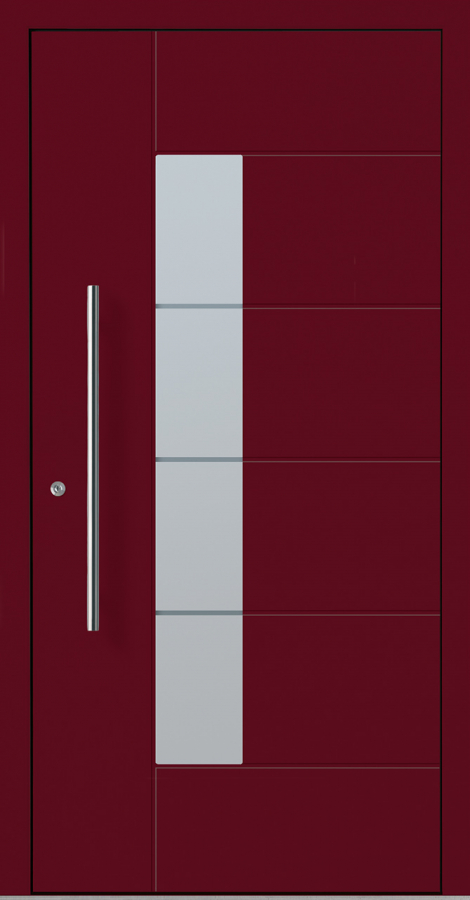 Haustür Aluminium RC2 OptiDoor Design 30555D Weinrot 3005