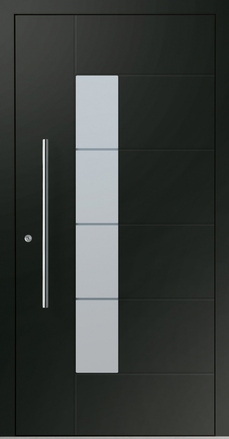 Haustür Aluminium RC2 OptiDoor Design 30555D Tiefschwarz 9005