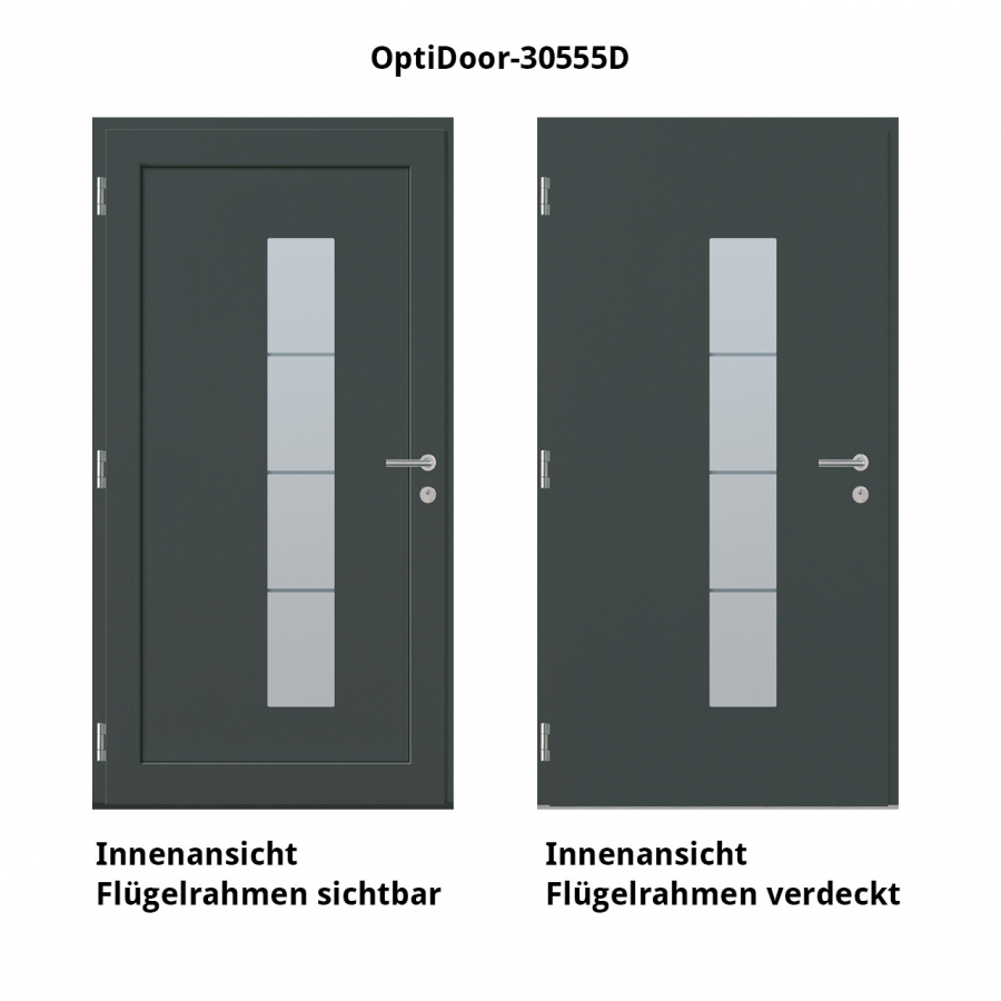 Haustür Aluminium RC2 OptiDoor Design 30555D Holzdekor Cottage / Anthrazitgrau 7016