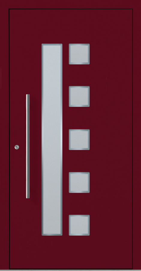 Haustür Aluminium RC2 OptiDoor Design 30600D Weinrot 3005