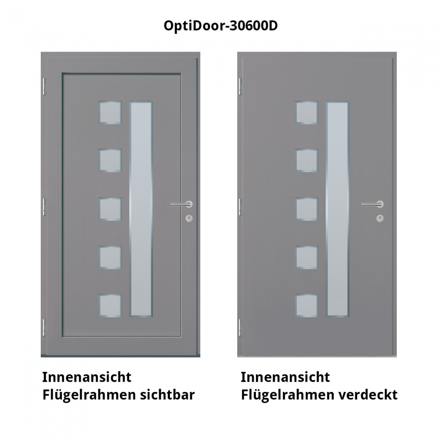 Haustür Aluminium RC2 OptiDoor Design 30600D Graualuminium 9007