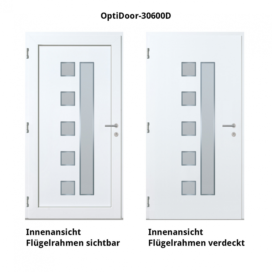 Haustür Aluminium RC2 OptiDoor Design 30600D Verkehrsweiß 9016