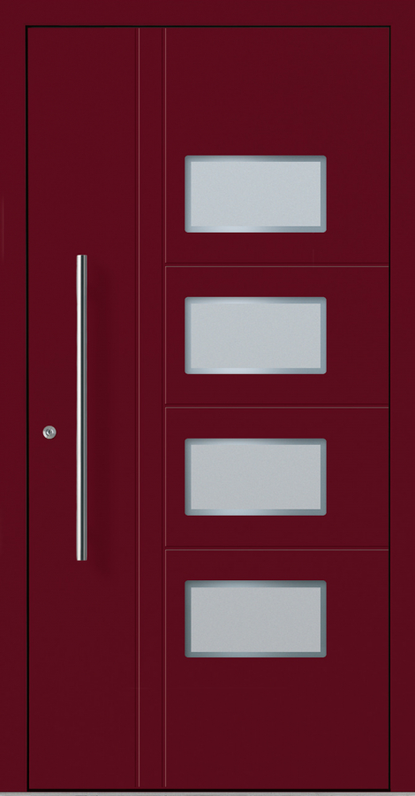 Haustür Aluminium RC2 OptiDoor Design 30620D Weinrot 3005