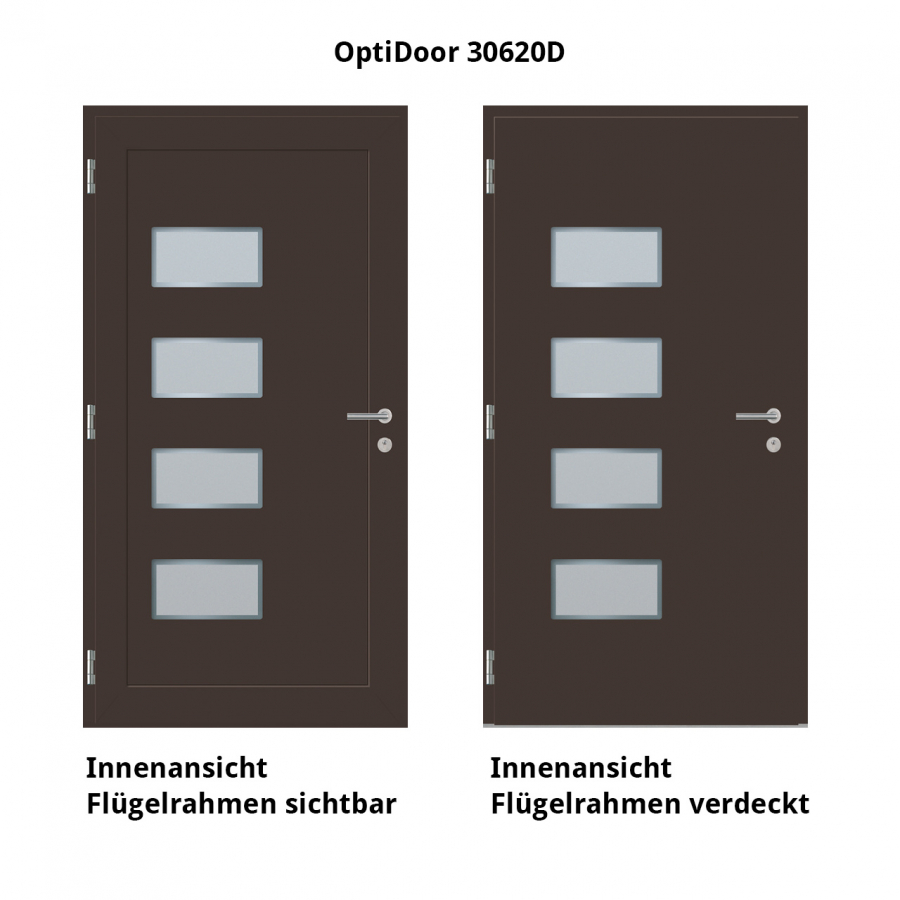 Haustür Aluminium RC2 OptiDoor Design 30620D Graubraun 8019