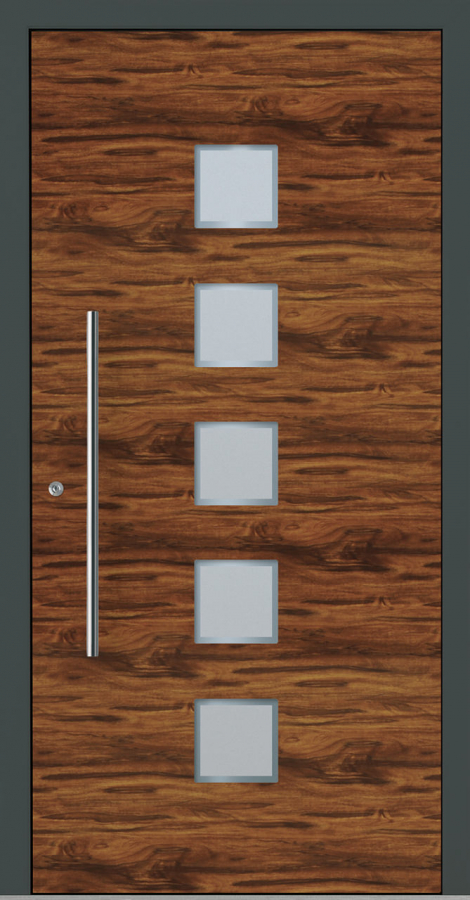 Haustür Aluminium RC2 OptiDoor Design 30640D Holzdekor Rustikal / Anthrazitgrau 7016