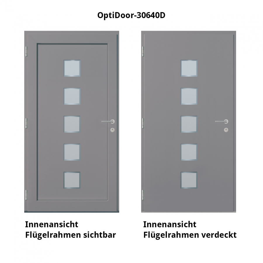 Haustür Aluminium RC2 OptiDoor Design 30640D Graualuminium 9007