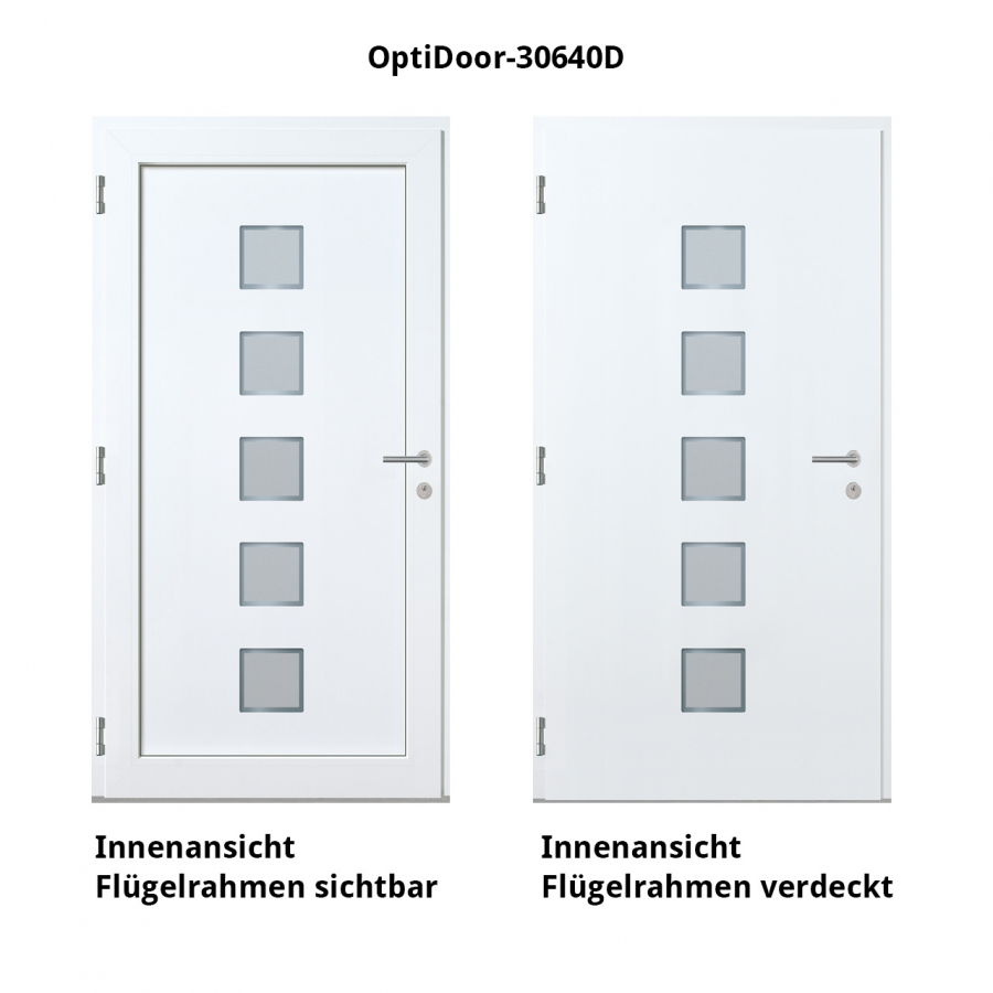 Haustür Aluminium RC2 OptiDoor Design 30640D Holzdekor Rustikal / Anthrazitgrau 7016