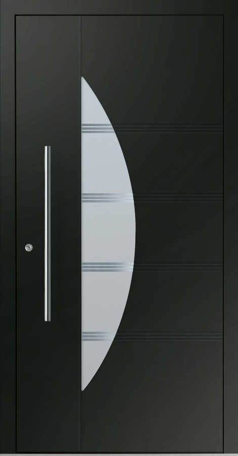 Haustür Aluminium RC2 OptiDoor Design 30912D Tiefschwarz 9005