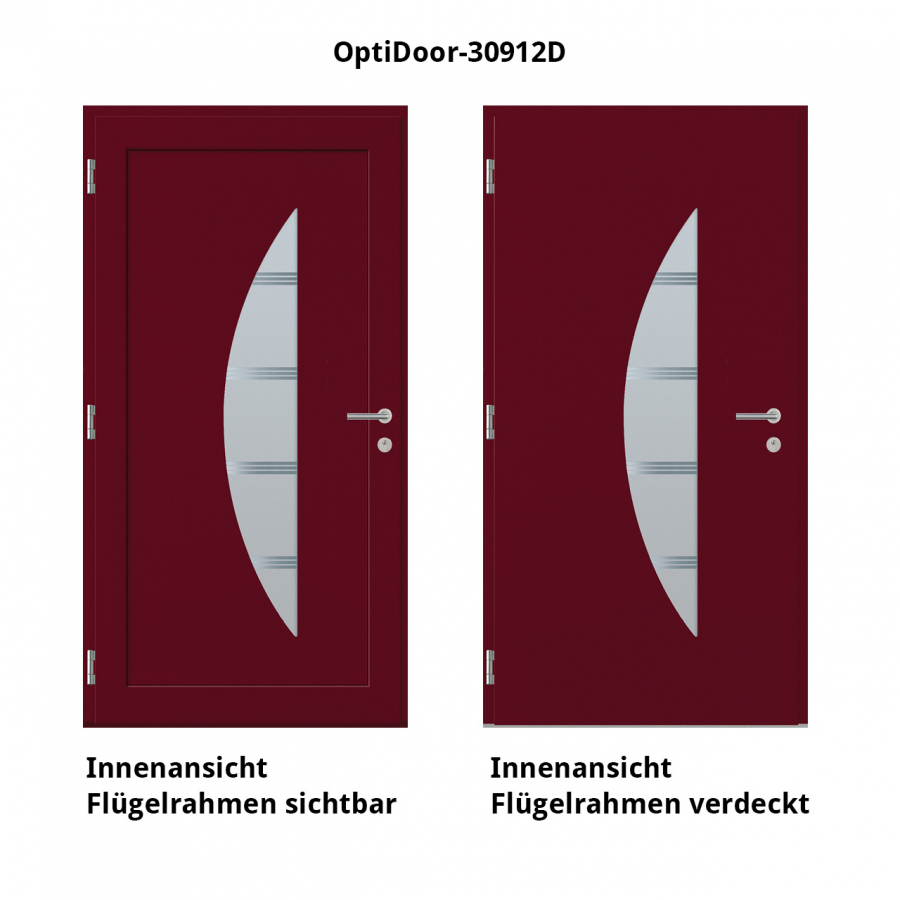 Haustür Aluminium RC2 OptiDoor Design 30912D Weinrot 3005