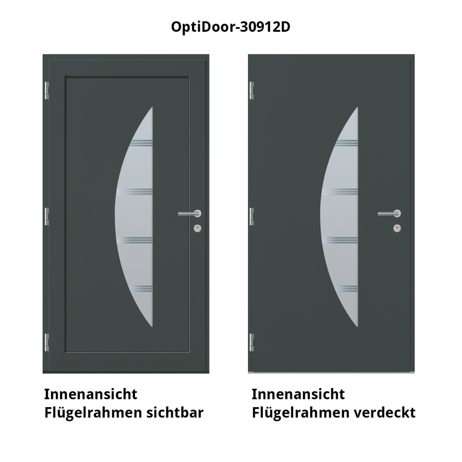 Haustür Aluminium RC2 OptiDoor Design 30912D Holzdekor Alpin / Anthrazitgrau 7016