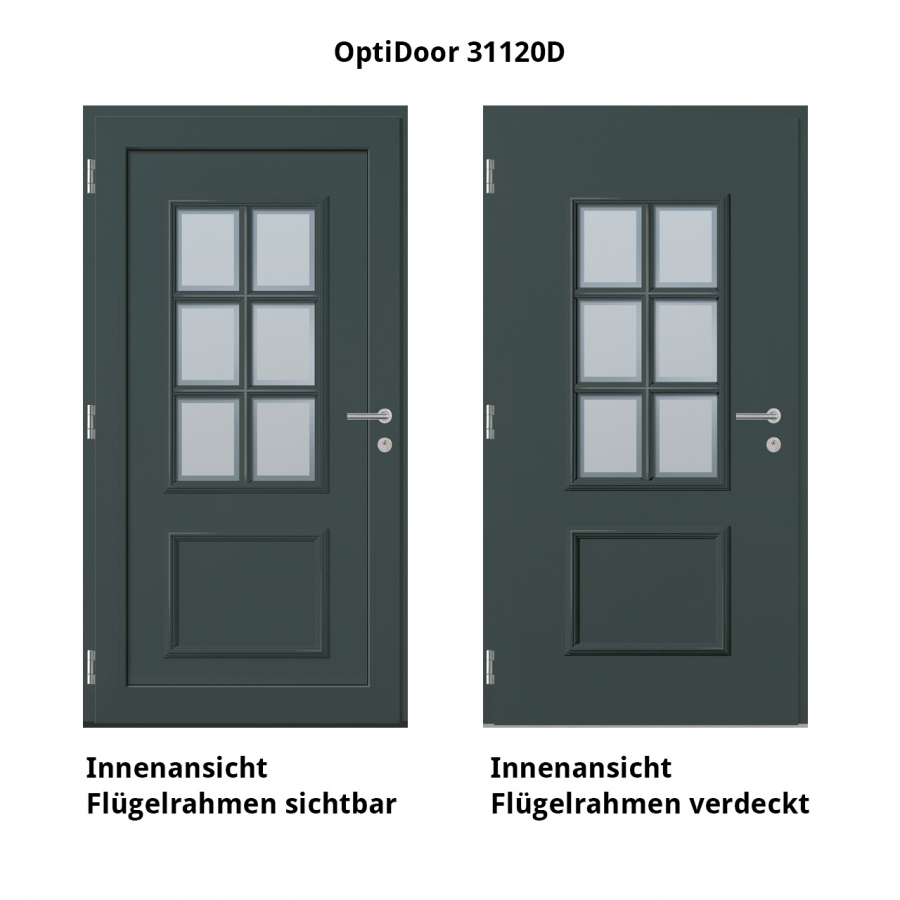 Haustür Aluminium RC2 OptiDoor Design 31120D DB 703