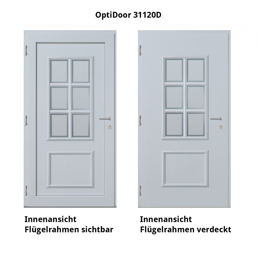 Haustür Aluminium RC2 OptiDoor Design 31120D Weißaluminium 9006