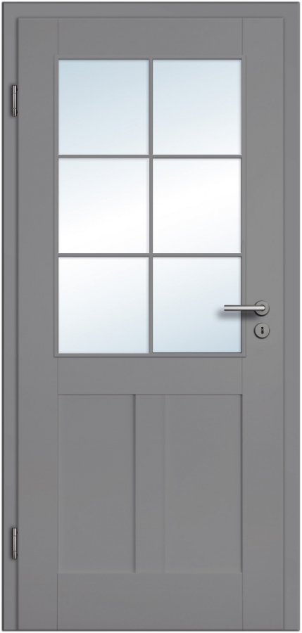 Vollholzdesigntür Pur Design 5FS-2 Grigio Grau extraweiß 9003