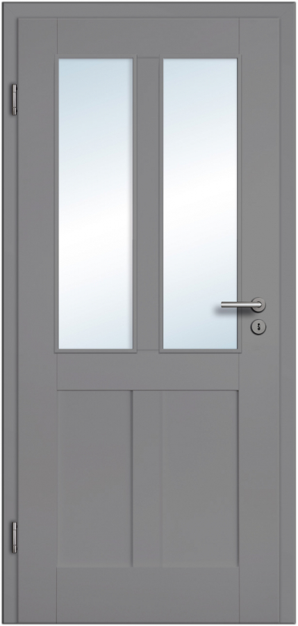 Vollholzdesigntür Pur Design 6FS Grigio Grau extraweiß 9003