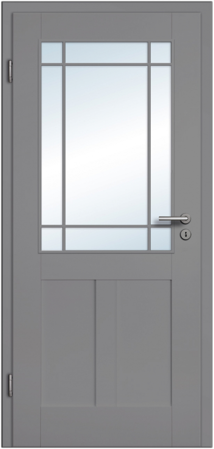 Vollholzdesigntür Pur Design 9FS-2 Grigio Grau extraweiß 9003