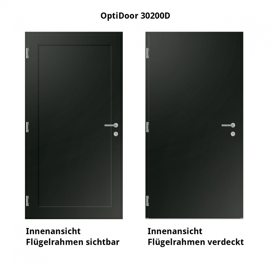 Haustür Aluminium RC2 OptiDoor Design 30200D Tiefschwarz 9005