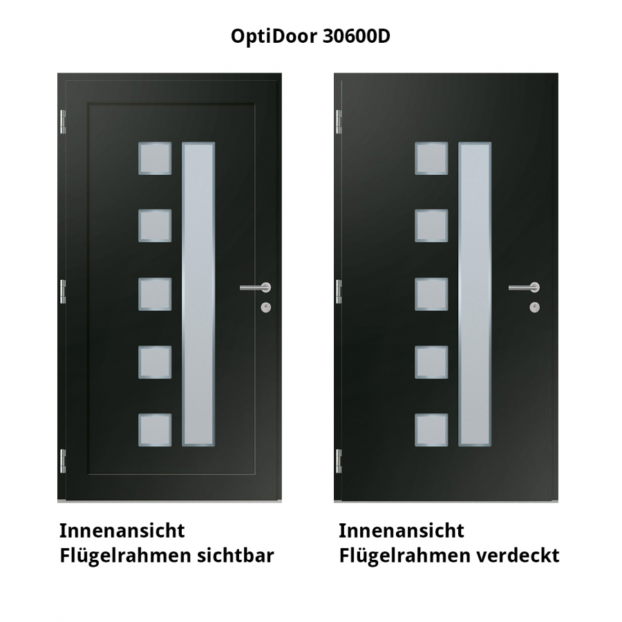 Haustür Aluminium RC2 OptiDoor Design 30600D Tiefschwarz 9005